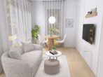 Wohnbereich Visualisierung - Helle 1-Zimmer-Erdgeschosswohnung zwischen Universität und Innenstadt